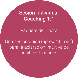 Sesión individual Coaching 1:1  Paquete de 1 hora  Una sesión única (aprox. 90 min.) para la aclaración intuitiva de posibles bloqueos